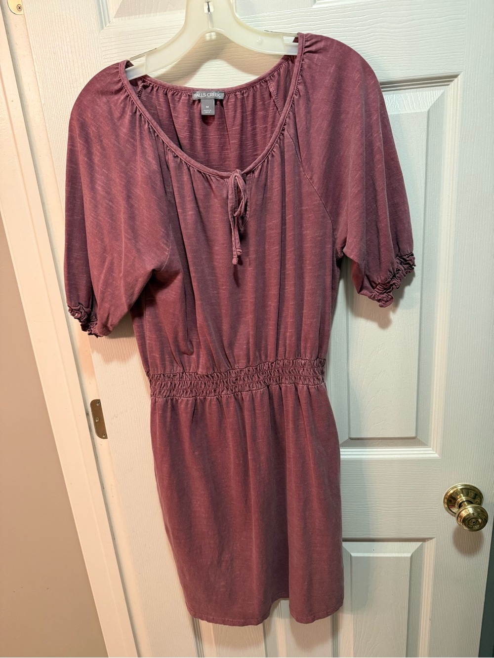 Mauve Tie-Neck Smocked Waist Dress size medium